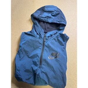 Nike Sleeveless Hooded Anorak Vest Blue XL Athletic Sportswear $89‎